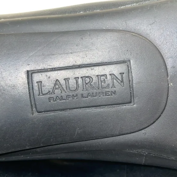 Lauren Ralph Lauren Christiana Black Leather Loafers. Size 8.  Rubber Soles.