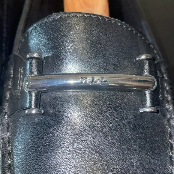 Lauren Ralph Lauren Christiana Black Leather Loafers. Size 8.  Rubber Soles.