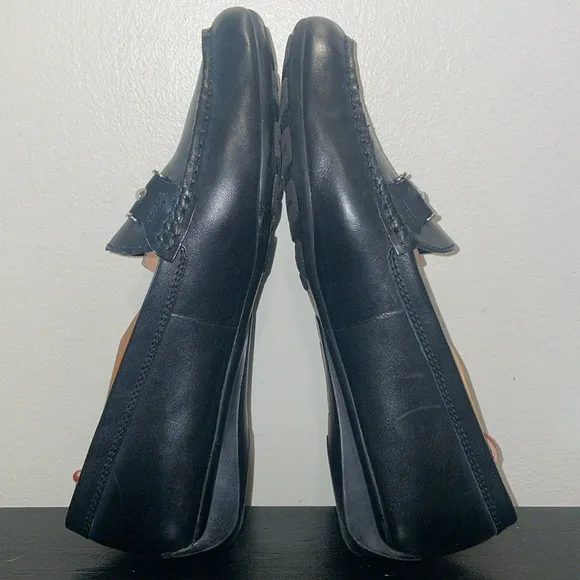 Lauren Ralph Lauren Christiana Black Leather Loafers. Size 8.  Rubber Soles.