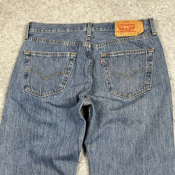 Levis 501 Jeans Mens 34x34 Blue Button Fly Straight Leg Original Denim NWOT