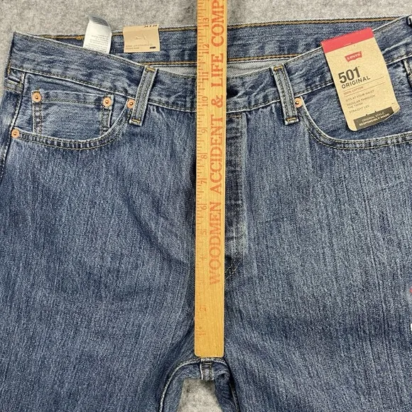 Levis 501 Jeans Mens 34x34 Blue Button Fly Straight Leg Original Denim NWT