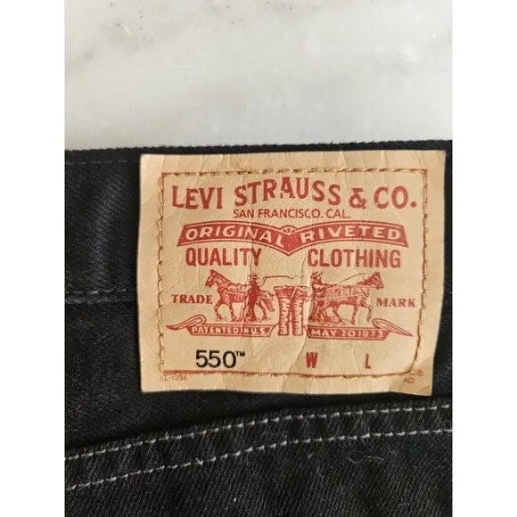 Levi’s 550 Relaxed Fit Big &amp; Tall Black Husky Jeans W50 X L30