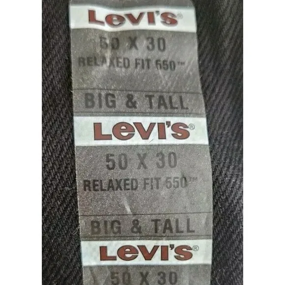 Levi’s 550 Relaxed Fit Big &amp; Tall Black Husky Jeans W50 X L30