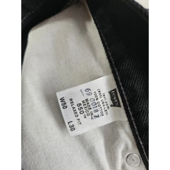 Levi’s 550 Relaxed Fit Big &amp; Tall Black Husky Jeans W50 X L30