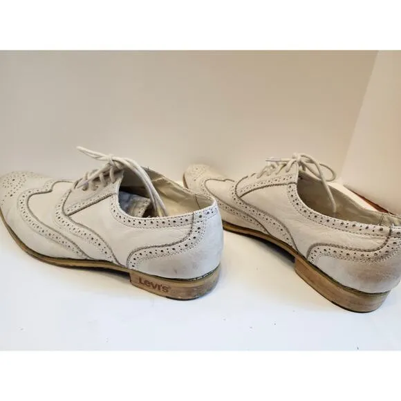 Levi's‎ Leather Shoes Men's Size 10 White Leather Oxford Dress Shoes