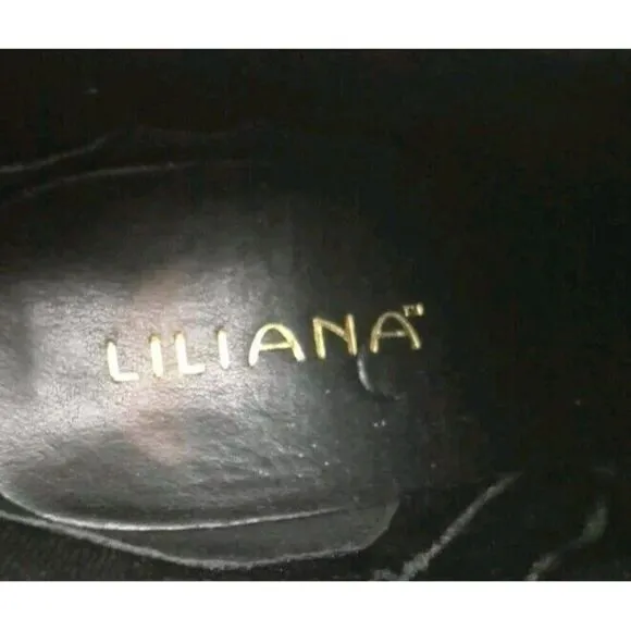 Liliana Black   Silver Sequin Heels Zipper Bootie Boots Women’s Sz 10