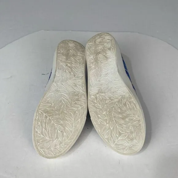 Lilly Pulitzer Women Size 6 Julie Blue Paisley Print Slip On Canvas Shoes
