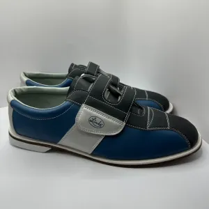 Linds Bowling Shoes Oxford Blue Leather Hook And Loop Leather Rental Mens 16