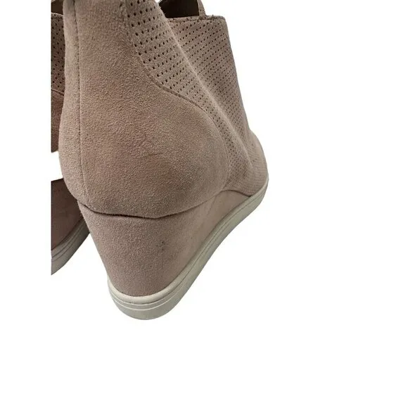 Linea Paolo Light Pastel Pink Perforated Felicia Wedge Platform Slip on Sneakers