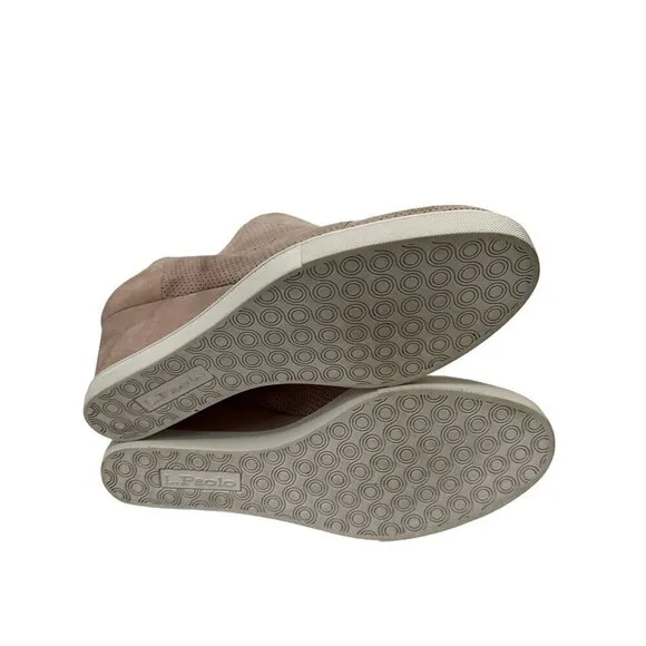 Linea Paolo Light Pastel Pink Perforated Felicia Wedge Platform Slip on Sneakers