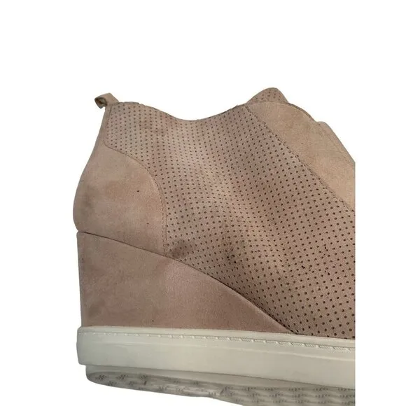 Linea Paolo Light Pastel Pink Perforated Felicia Wedge Platform Slip on Sneakers