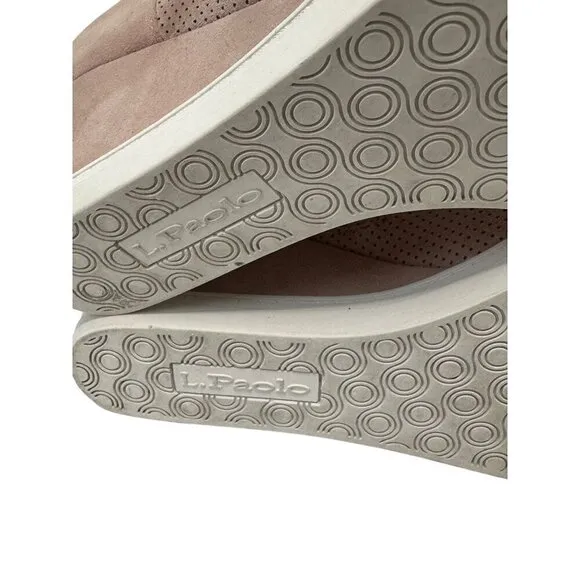 Linea Paolo Light Pastel Pink Perforated Felicia Wedge Platform Slip on Sneakers