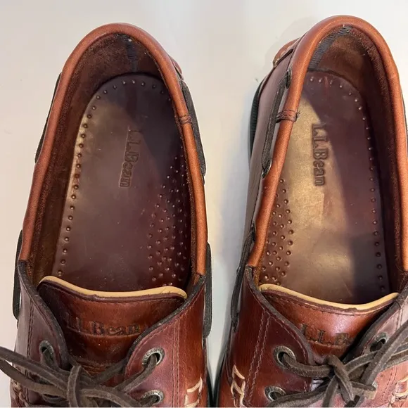 L.L. Bean Men's Casco Bay Leather Moc Boat Shoes Canyon Size 10