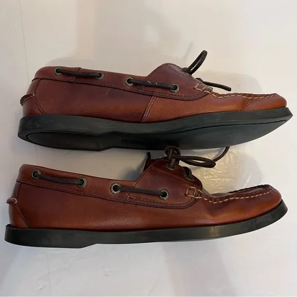 L.L. Bean Men's Casco Bay Leather Moc Boat Shoes Canyon Size 10