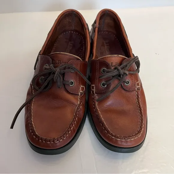 L.L. Bean Men's Casco Bay Leather Moc Boat Shoes Canyon Size 10