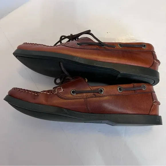 L.L. Bean Men's Casco Bay Leather Moc Boat Shoes Canyon Size 10