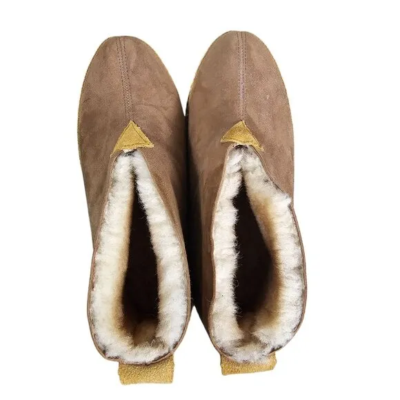 LL Bean Mens Wicked Good Slipper Shoes Sz 8 Suede Shearling Lined Casual Slip On
