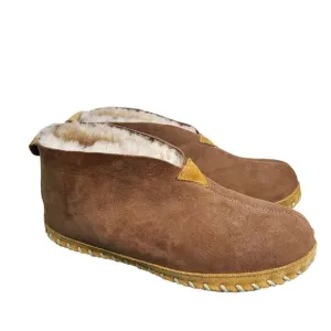 LL Bean Mens Wicked Good Slipper Shoes Sz 8 Suede Shearling Lined Casual Slip On