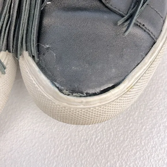 Loeffler Randall Logan Nappa Tassel Sneakers Lace-up Tie Black White Soles Shoes