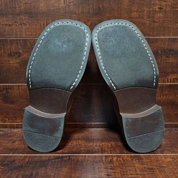 London Underground Bower Brown Leather Monk Strap Buckle Shoes Y2k Mens Size 11