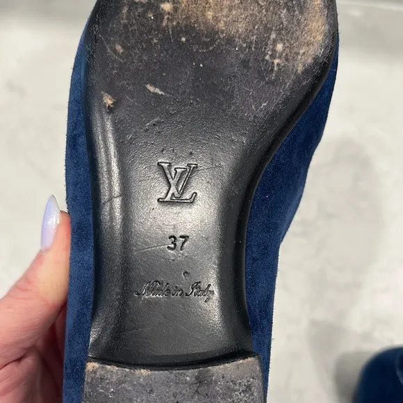 Louis Vuitton Women's Blue Suede Loafers
