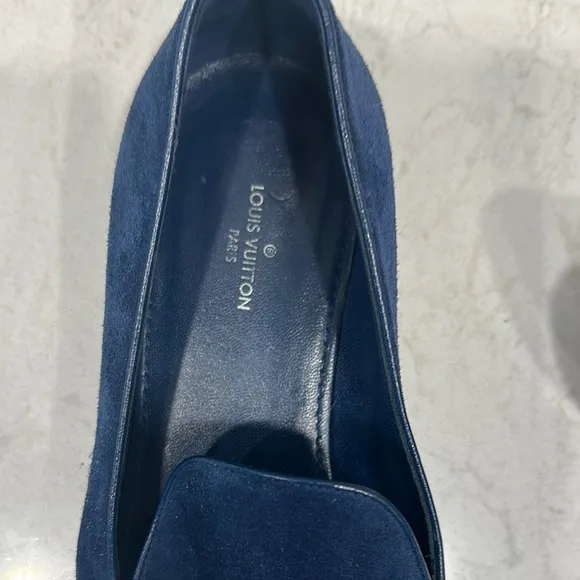 Louis Vuitton Women's Blue Suede Loafers