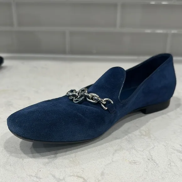 Louis Vuitton Women's Blue Suede Loafers