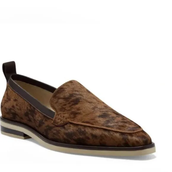 Louise et Cie Genuine Cow Hair Basia 3 Leather Loafer in Brown Women’s 8