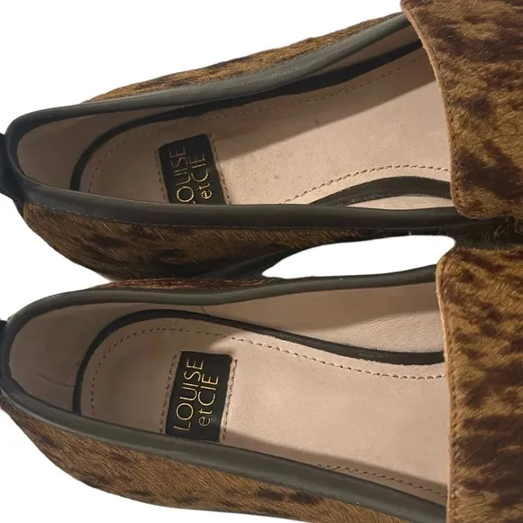 Louise et Cie Genuine Cow Hair Basia 3 Leather Loafer in Brown Women’s 8