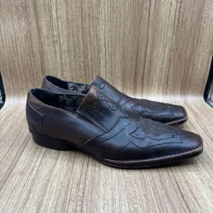 Lounge Mark Nason Rock Lives Brown Leather Mens 11.5 Cross Studs Loafers Shoes
