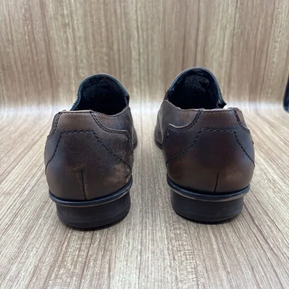 Lounge Mark Nason Rock Lives Brown Leather Mens 11.5 Cross Studs Loafers Shoes