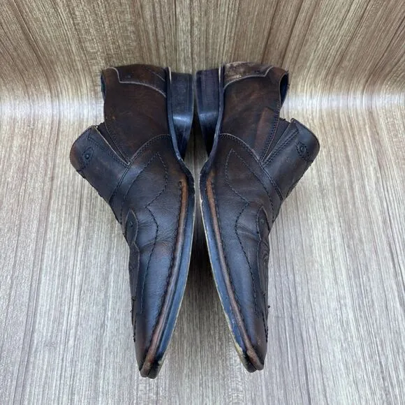 Lounge Mark Nason Rock Lives Brown Leather Mens 11.5 Cross Studs Loafers Shoes