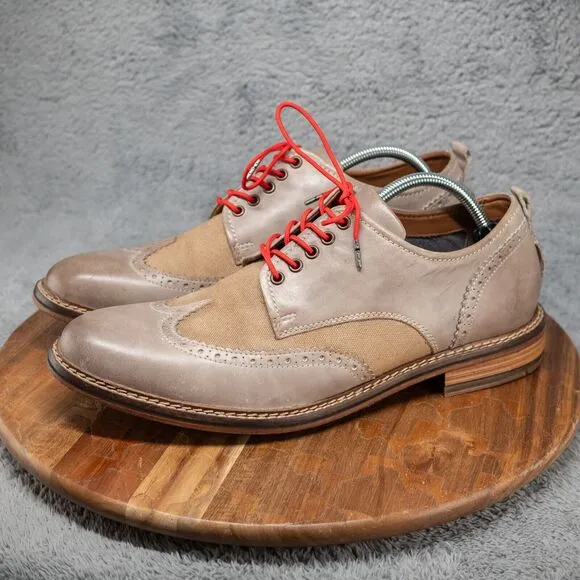 Lucky Men's Hudson Cement Leather &amp; Canvas Wingtip Shoes US Size 11.5 M