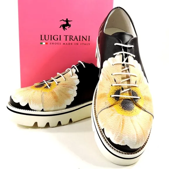 LUIGI TRAINI 🇮🇹 LEATHER SUMMER OXFORD SHOES