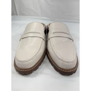 Madewell Corrine Lug slide Lugsole Leather Loafer Shoes Mules Cream Size 8