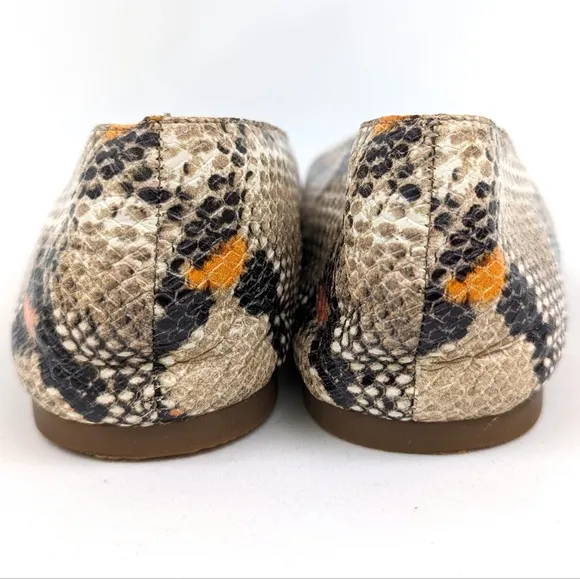 Madewell The Cory Faux Snakeskin Flats  Embossed Leather Skimmers Multicolor 8.5