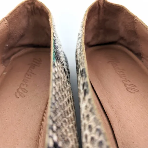 Madewell The Cory Faux Snakeskin Flats  Embossed Leather Skimmers Multicolor 8.5