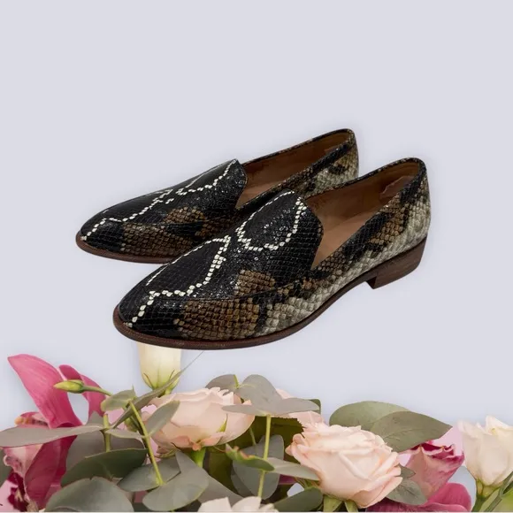 Madewell The Frances Loafer in Snake Embossed Leather size 7.5