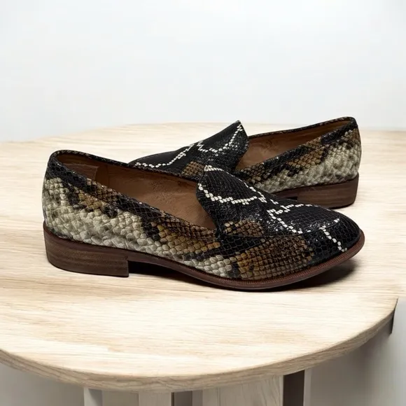 Madewell The Frances Loafer in Snake Embossed Leather size 7.5