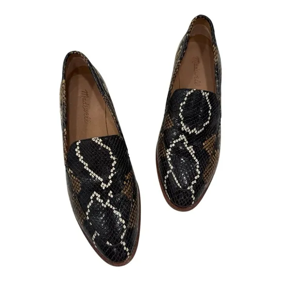Madewell The Frances Loafer in Snake Embossed Leather size 7.5