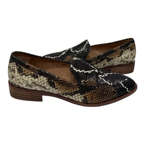 Madewell The Frances Loafer in Snake Embossed Leather size 7.5