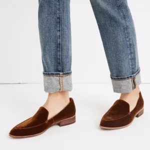 Madewell women Brown Velvet Loafers