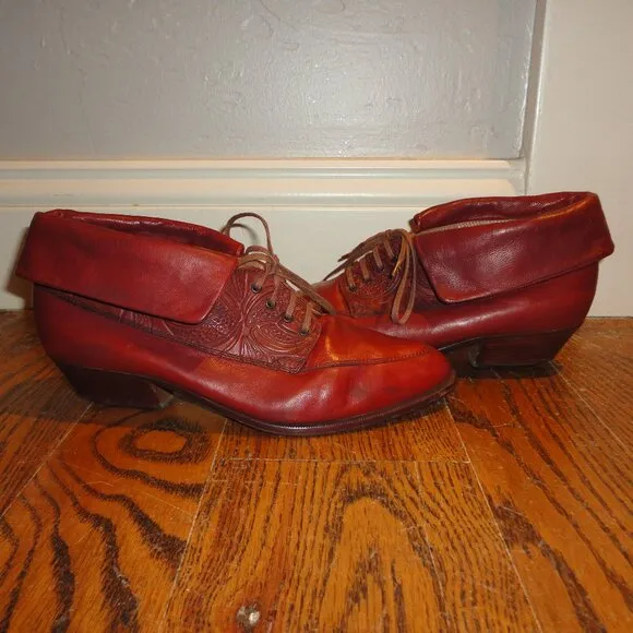 MADRAS for Romano Women's Soft Brown Leather Lace Up Heeled Oxford Size 36.5