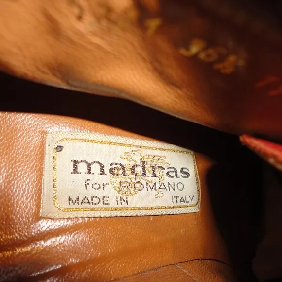 MADRAS for Romano Women's Soft Brown Leather Lace Up Heeled Oxford Size 36.5
