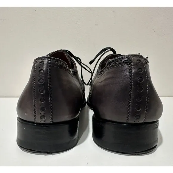 Magnanni men size 11 M lace up shoes cap toe oxford gray leather