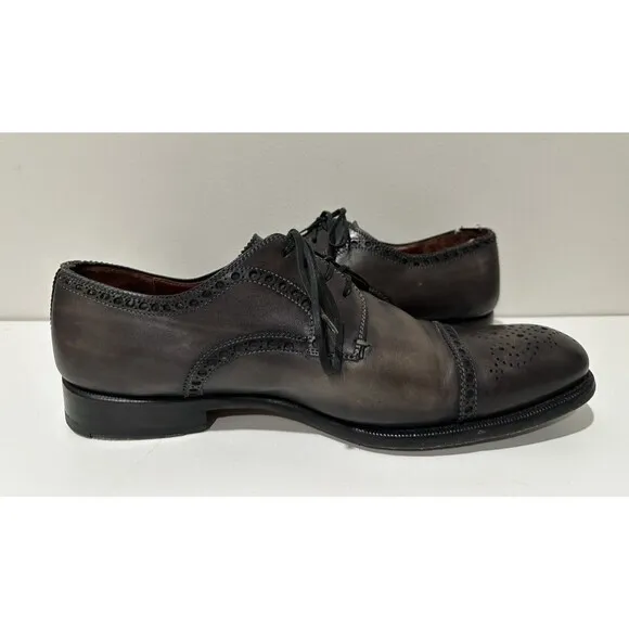 Magnanni men size 11 M lace up shoes cap toe oxford gray leather