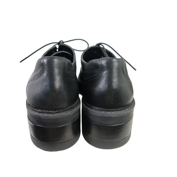 M&amp;S Collection Black Leather Lace-Up Heeled Oxford Shoes Mens 8