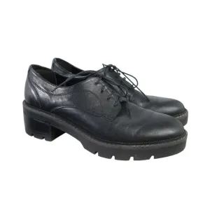 M&amp;S Collection Black Leather Lace-Up Heeled Oxford Shoes Mens 8