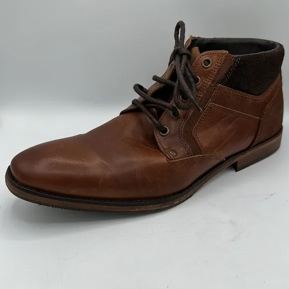 Manfield brown handcrafted lace-up men’s leather shoes, size 42 (8.5 US)