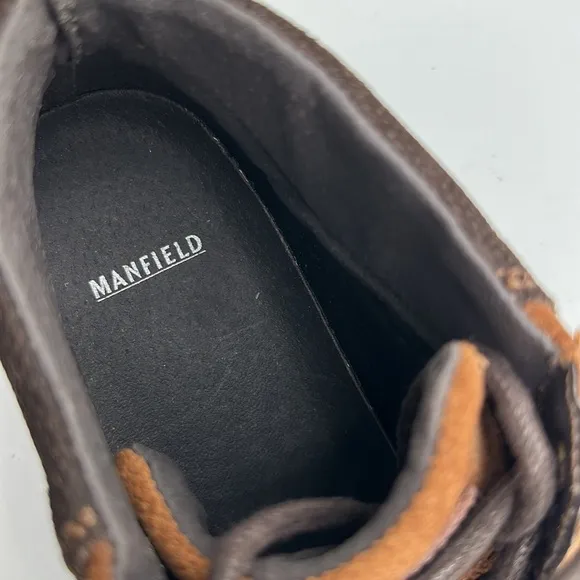 Manfield brown handcrafted lace-up men’s leather shoes, size 42 (8.5 US)